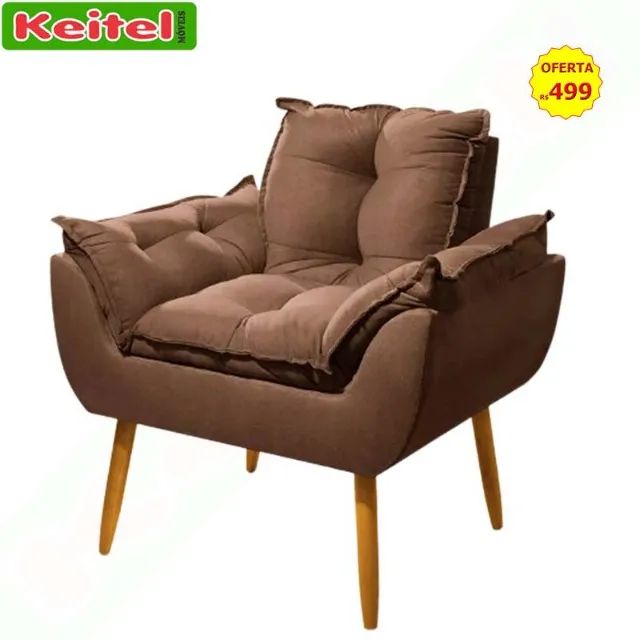 Poltrona Aconchego Core: Cinza, Marrom ou Rose - Foto 2