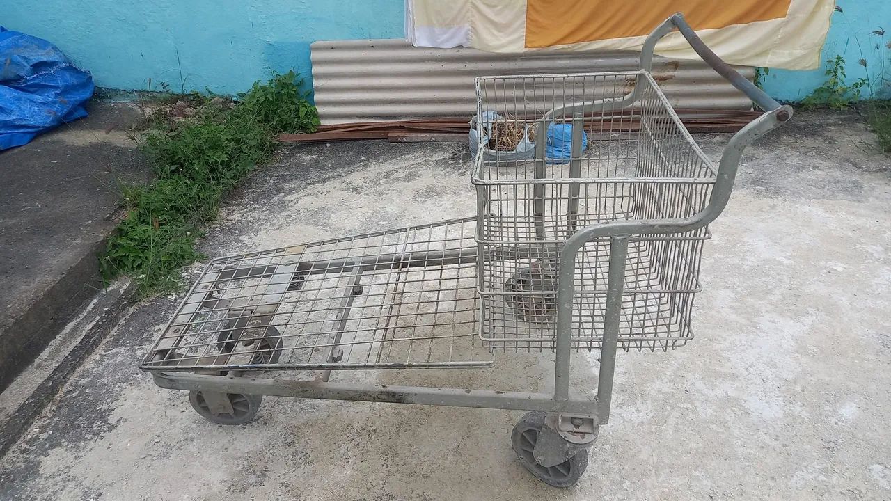 Carrinho de compras em metal - Foto 3