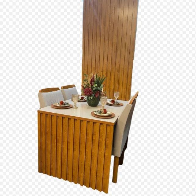 Mesa de Jantar + Painel Ripado com 4 Cadeiras p76 - Foto 2