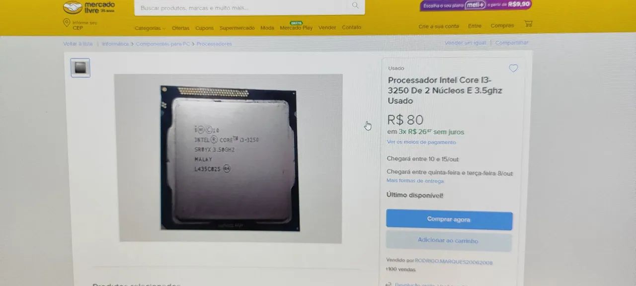 Processador Gamer Intel i3-3250