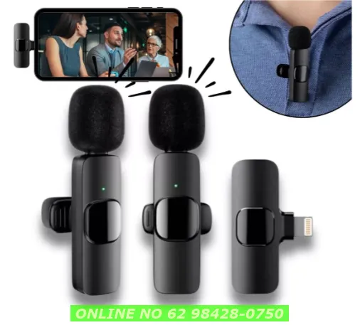 Microfone Sem Fio Duplo Lapela Profissional Android iPhone