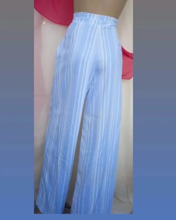 CALÇA PANTALONA EM VISCOLINHO LISTRADA - Foto 3