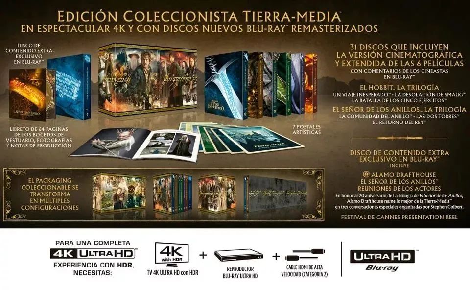 Middle Earth Batalha da Terra-média 6-Film Ultimate Collector's Edition (4K Ultra) - Foto 2