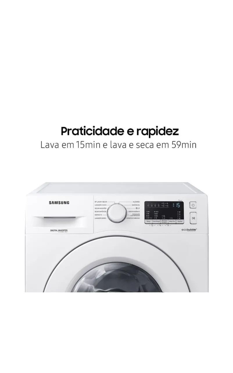 Lava e Seca WD10M com Ecobubble 127v, Lacrada + NF (Até 12x) - Foto 5