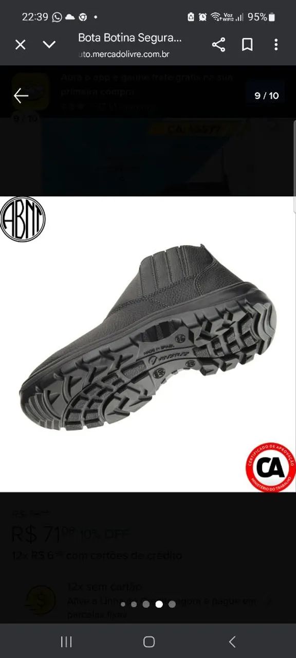 Bota Botina Segurança V-Tork
