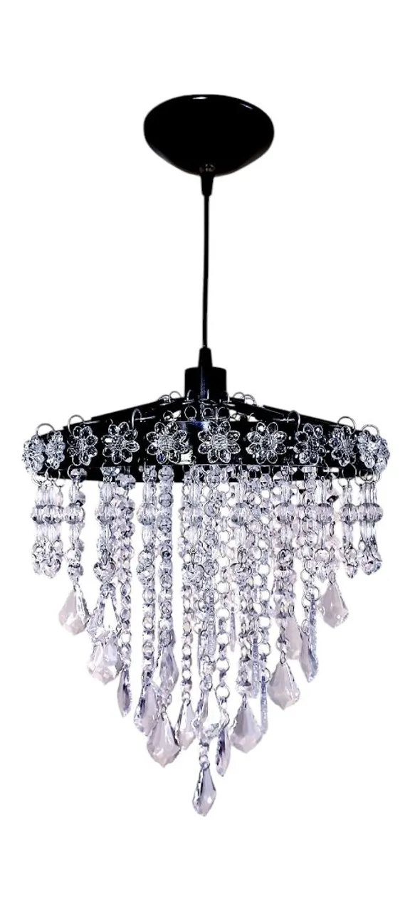 Lustre pendente decorativo com cristais