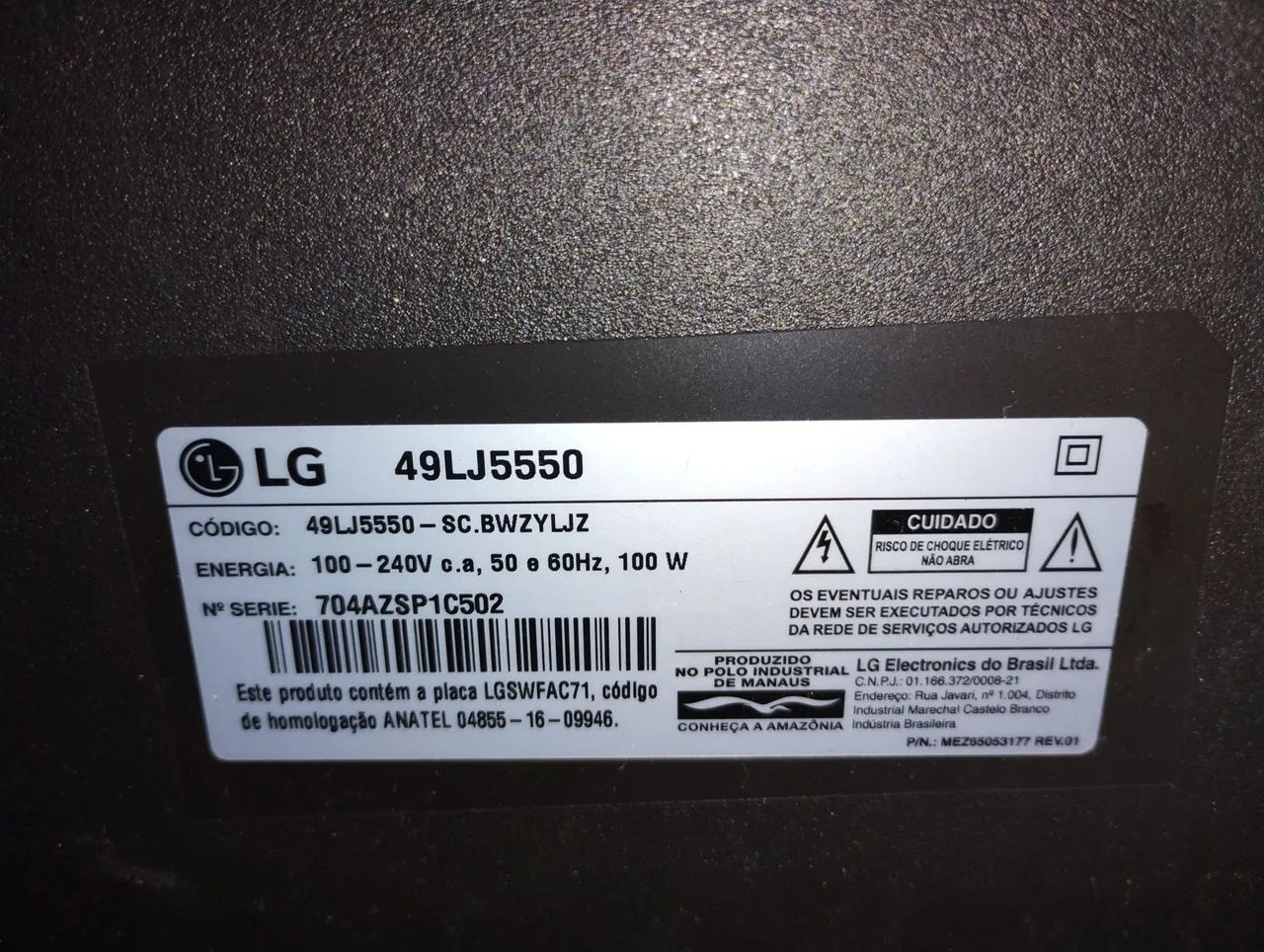 TV LG LED SMart 49 Polegadas Modelo 49LJ5550 defeito tela trincada ligando  - Foto 2