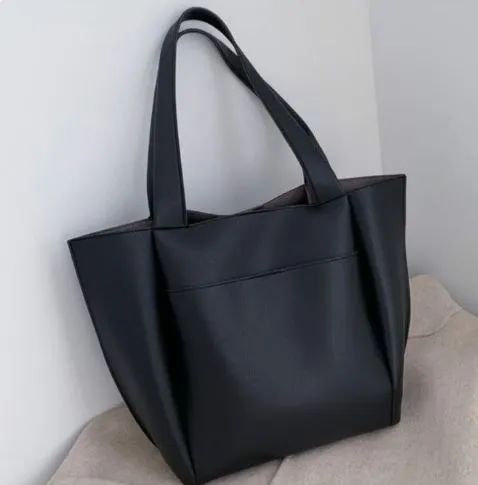 Bolsa couro sintético PU grande de ombro
