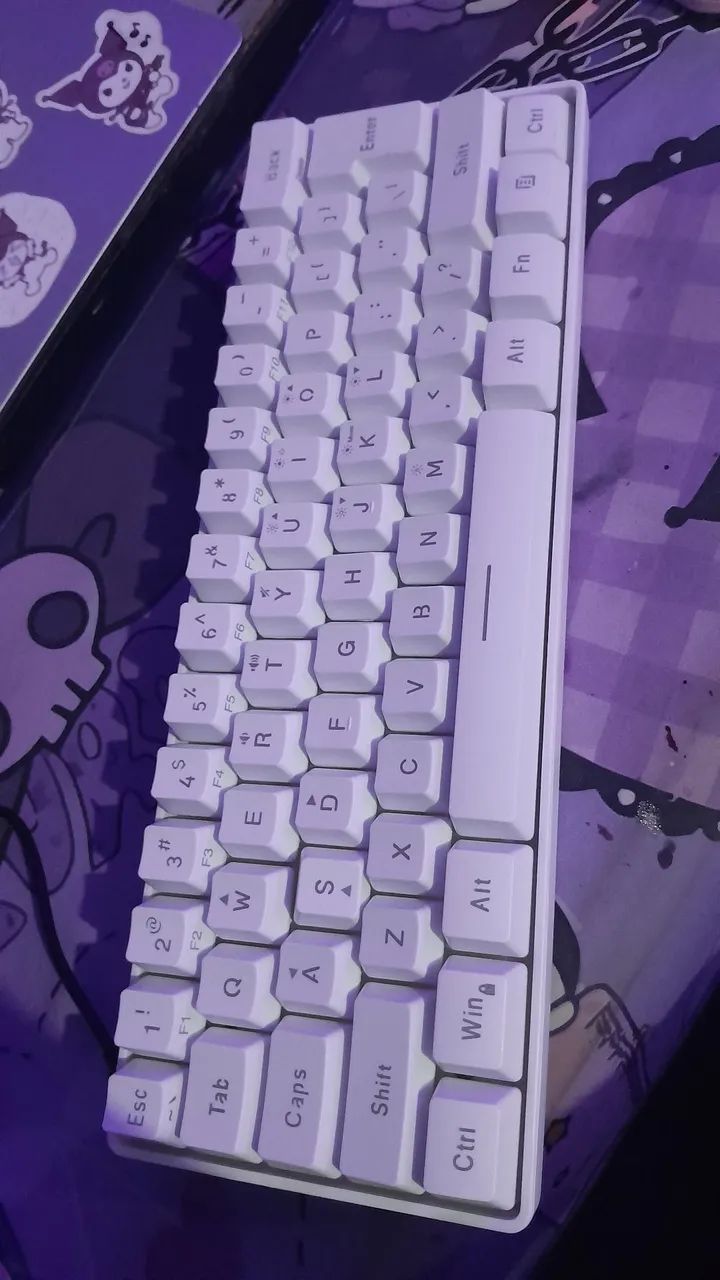 Teclado branco rgb pequeno - Foto 2