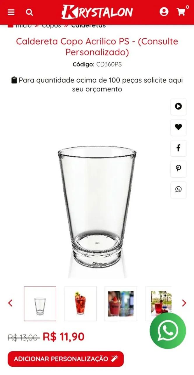 30 copos Sesc NOVOS ! MARCA Krystalon. - Foto 5