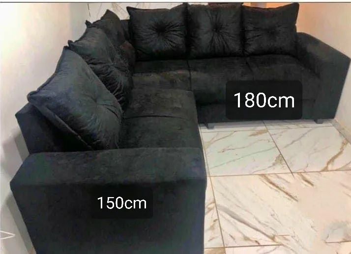 Sofá de canto em suede de fábrica 