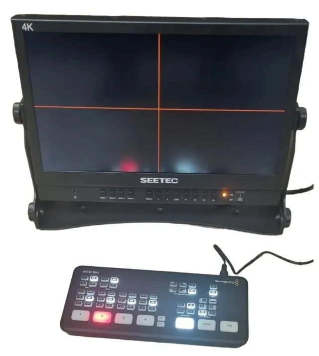 Kit C/ Monitor Seetec Atem156 4k Multiview + Switcher Blackmagic Atem Mini + Brindes - Foto 6