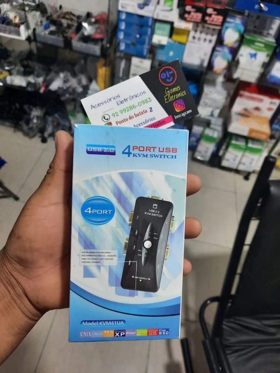 Switch Splitter KVM VGA 4 PC 1 tela - R$80,00 - Foto 2