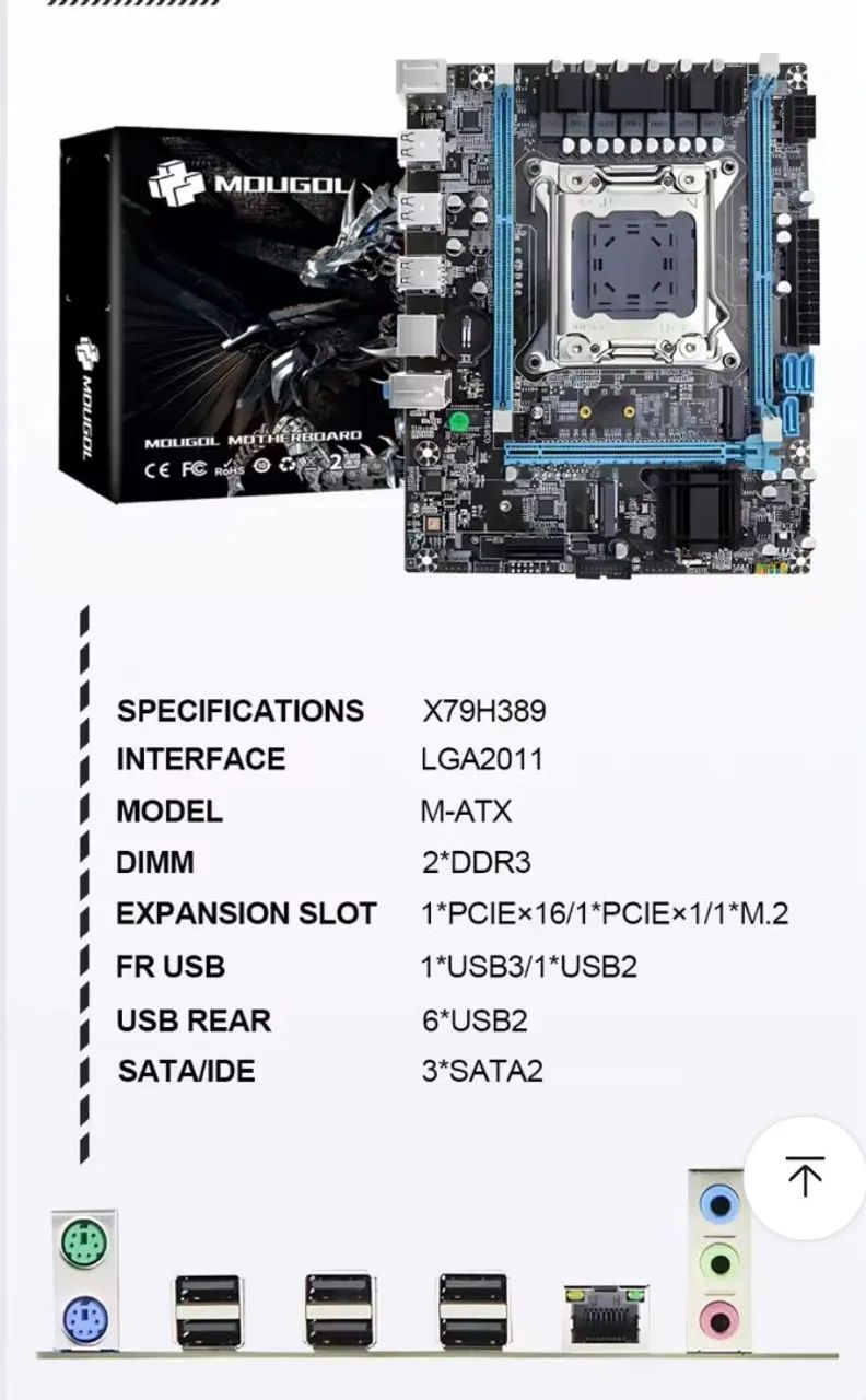 Kit placa mãe Mougol lga 2011+processador Intel Core i7 4930K+ Memória DDR3 8GB 1600 MHZ J - Foto 2