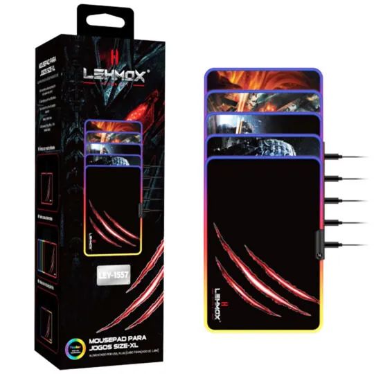 Mousepad Lehmox Led RGB 240X350
