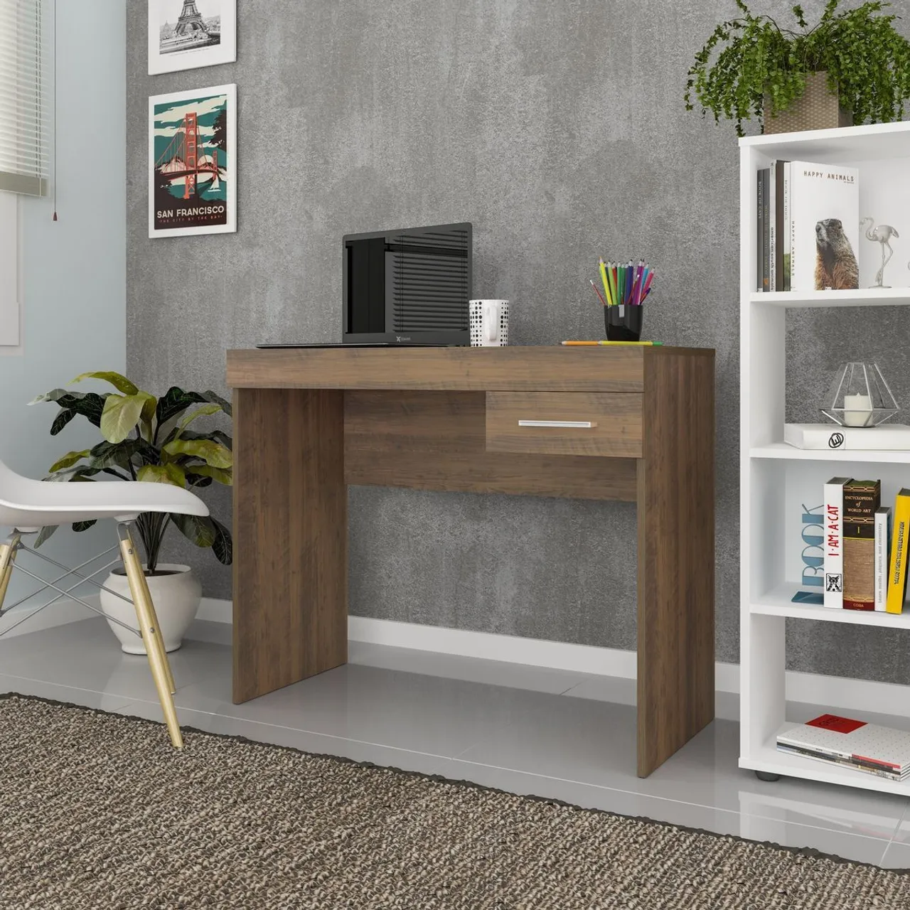 Mesa para Notebook Com 1 Gaveta Artely Cooler Cor Pinho