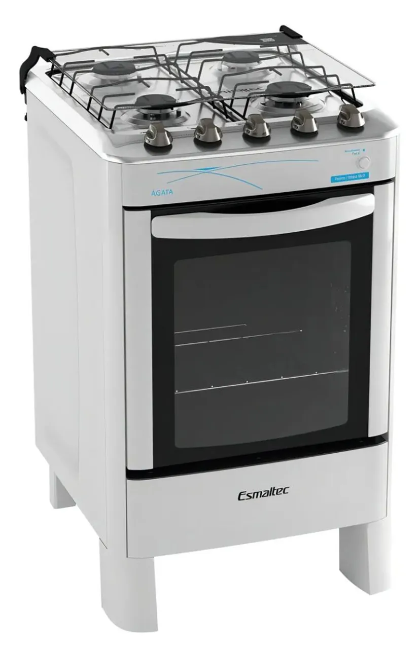 Fogão 4 Bocas Agata Esmaltec Branco acendimento automático mesa inox branco novo na caixa 