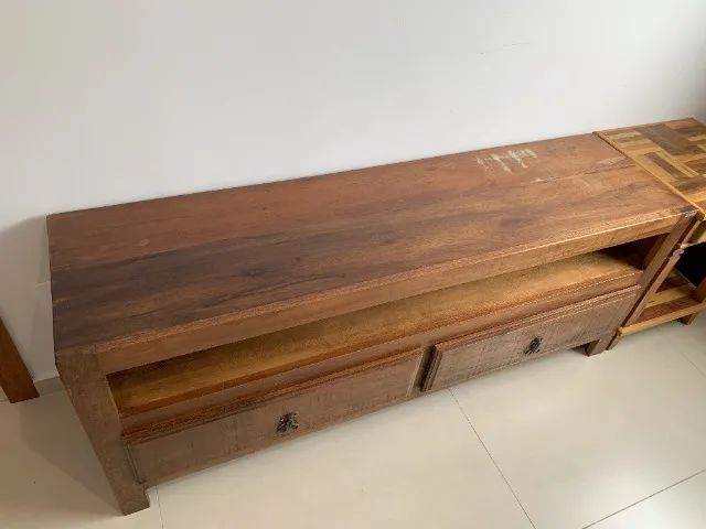 Rack de Madeira Rústico 59,6cm A x 149cm L x 40cm P - Foto 4