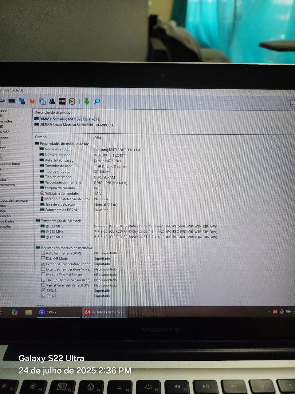 Kit Memória RAM DDR3 para Notebook - 3GB Total (1x 2GB + 1x 1GB) - Testadas e Funcionando - Foto 6