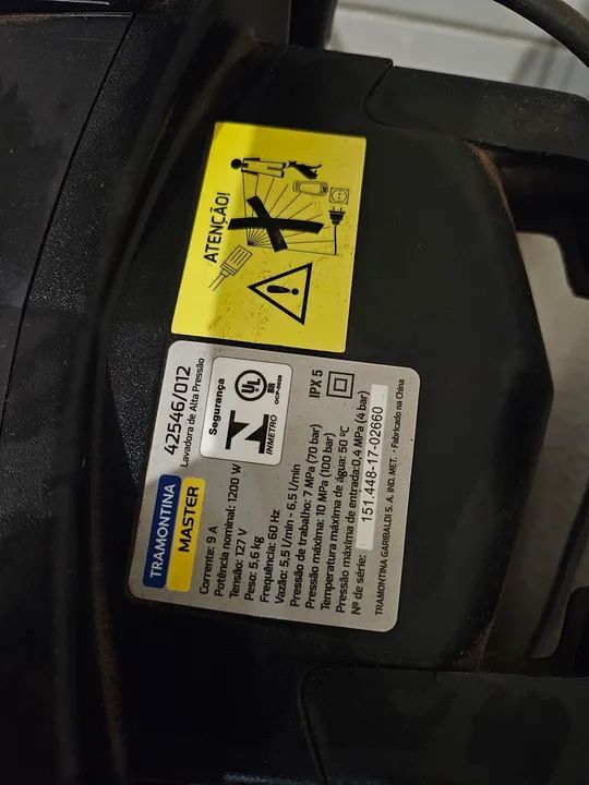 Lavadora De Alta Pressão 1200W Master - Tramontina - 127V - Foto 2
