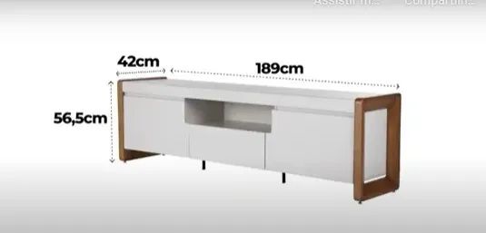 Rack para Tv até 75 Polegadas 2 Portas 1 Gaveta Bristol Off White e Naturale 225cm Off Whi - Foto 3