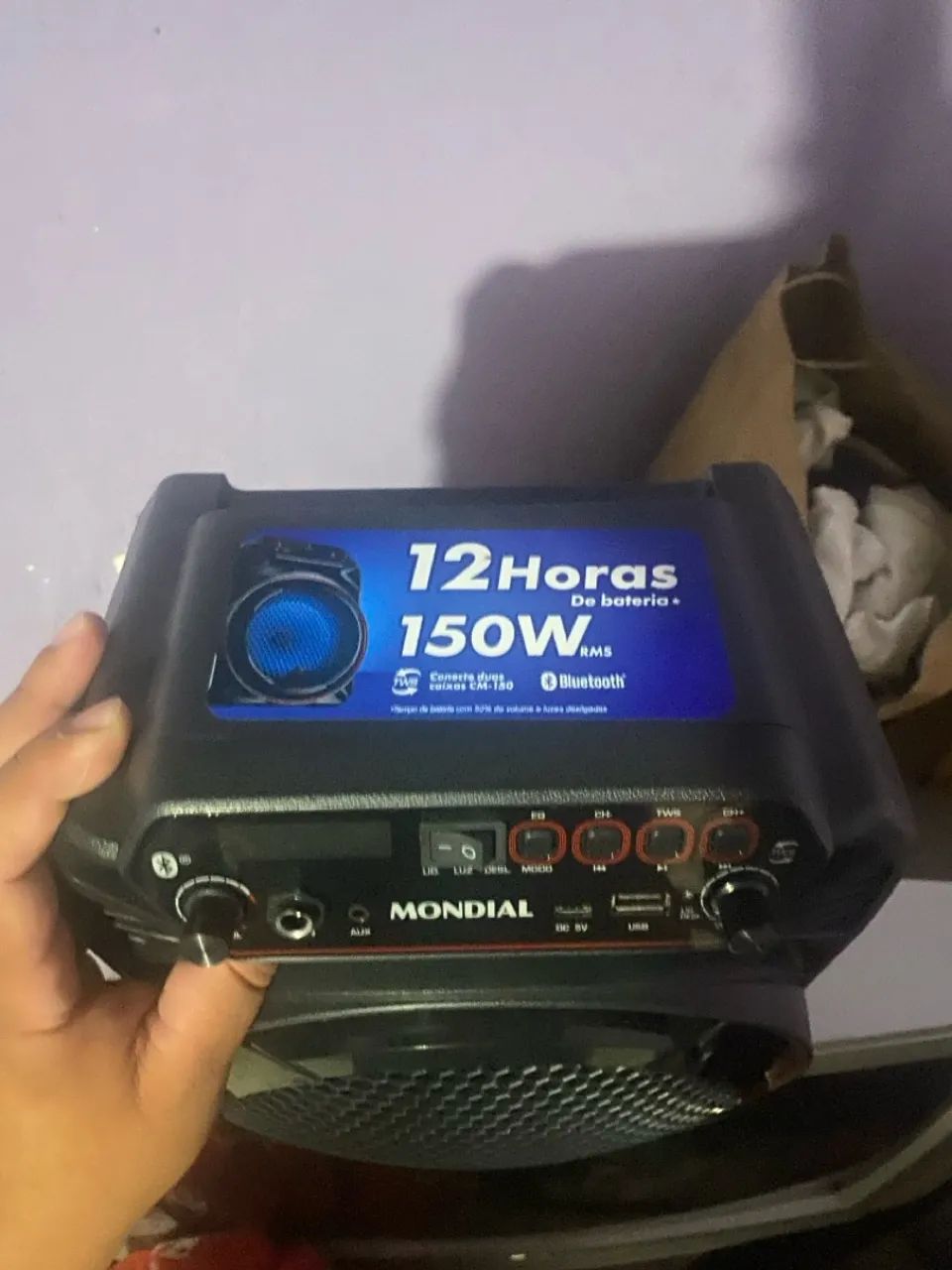 Caixa de Som Mondial 150W Bluetooth 12 Horas de Bateria