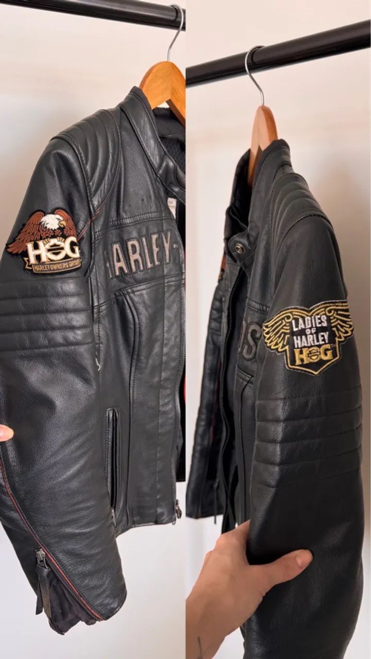 Jaqueta de Couro Feminina Motociclista Harley-Davidson