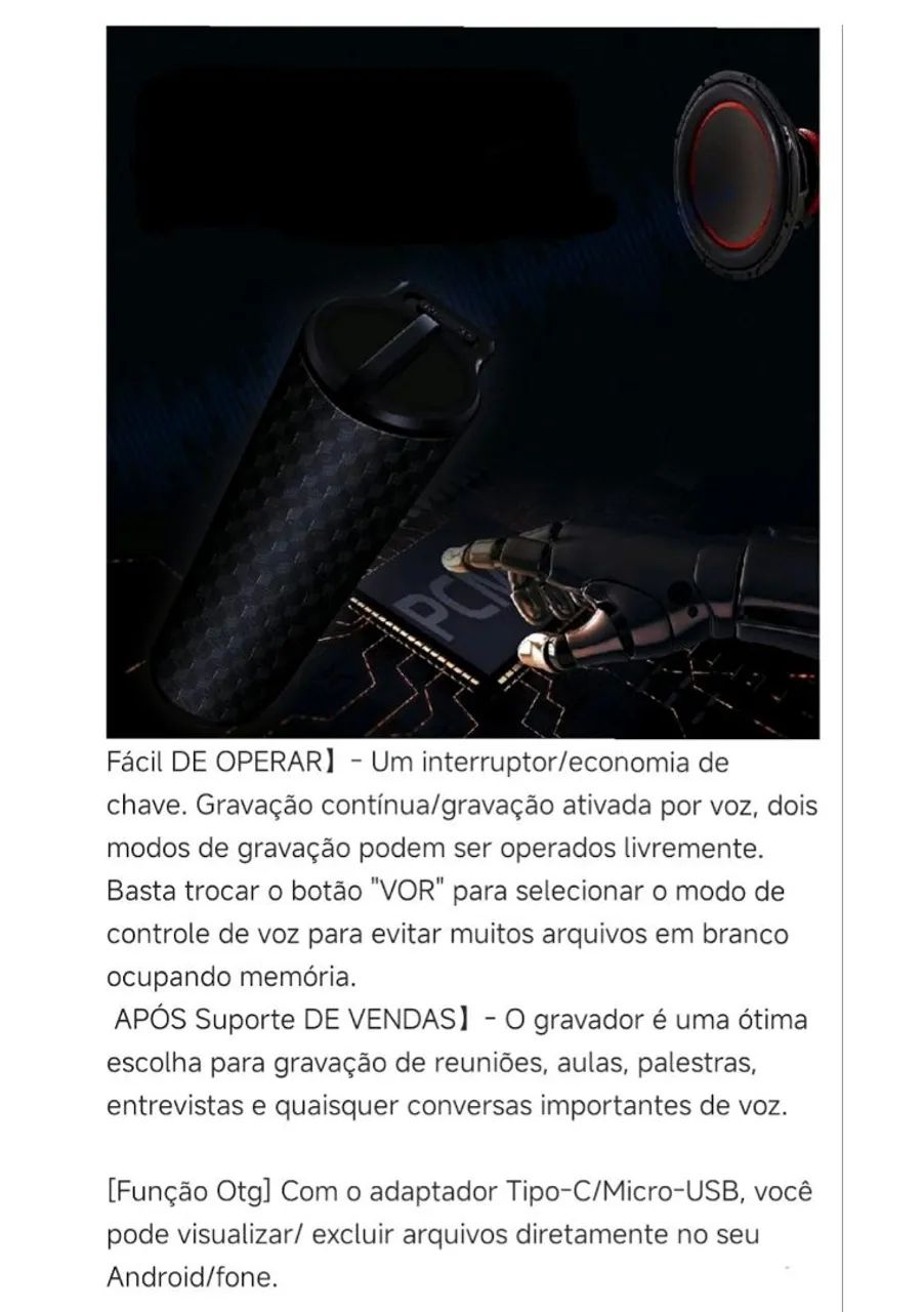 Micro gravador espião magnético  - Foto 2