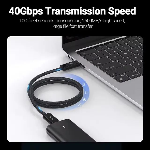 Cabo Usb 4 40gbps Thunderbolt Tipo C 240w Mac Win 8k 4k 1,8m  - Foto 3