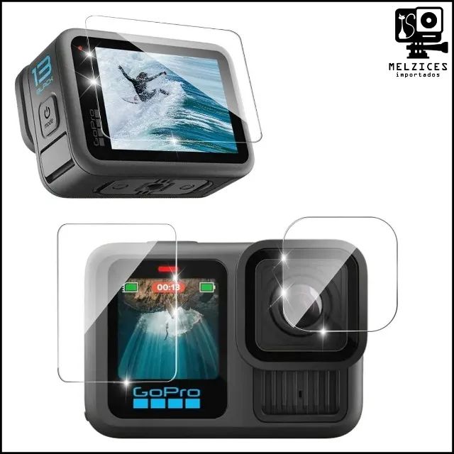 Kit Películas em Vidro Para GoPro 13 black