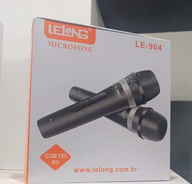 Microfone Com Fio Duplo Profissional Lelong LE-904 - Loja Coimbra Computadores Entrega