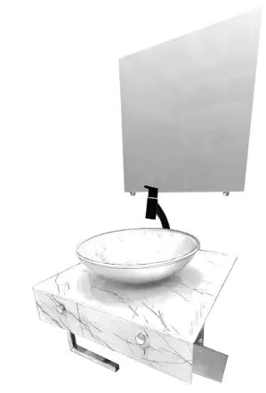 Gabinete 47x47cm Vidro Ipanema Branco Pettra