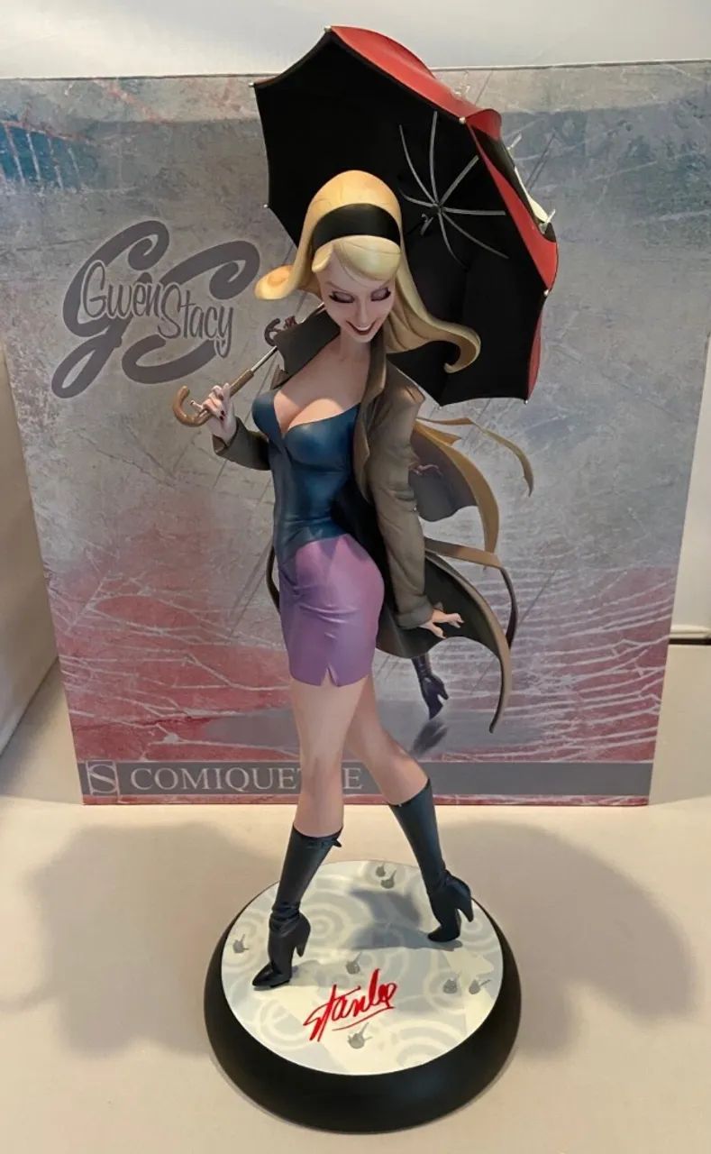 spiderman / mary jane / black cat / Gwen Stacy / Sideshow Comiquette 1/5 J. Scott Campbell - Foto 2
