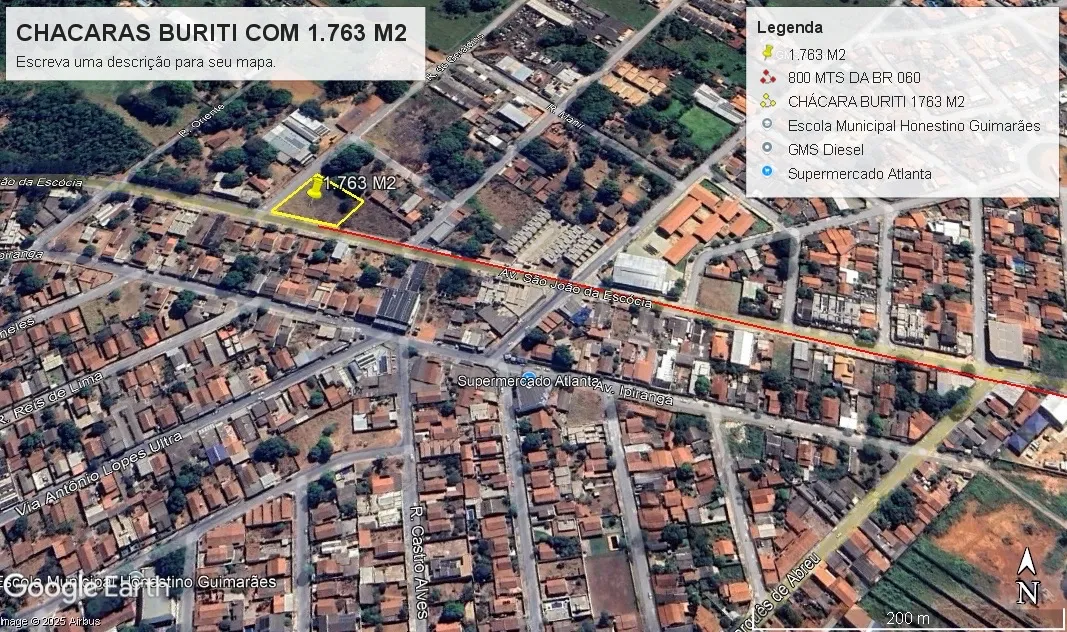 ÁREA 1763m2 CHÁCARA DOS BURITIS