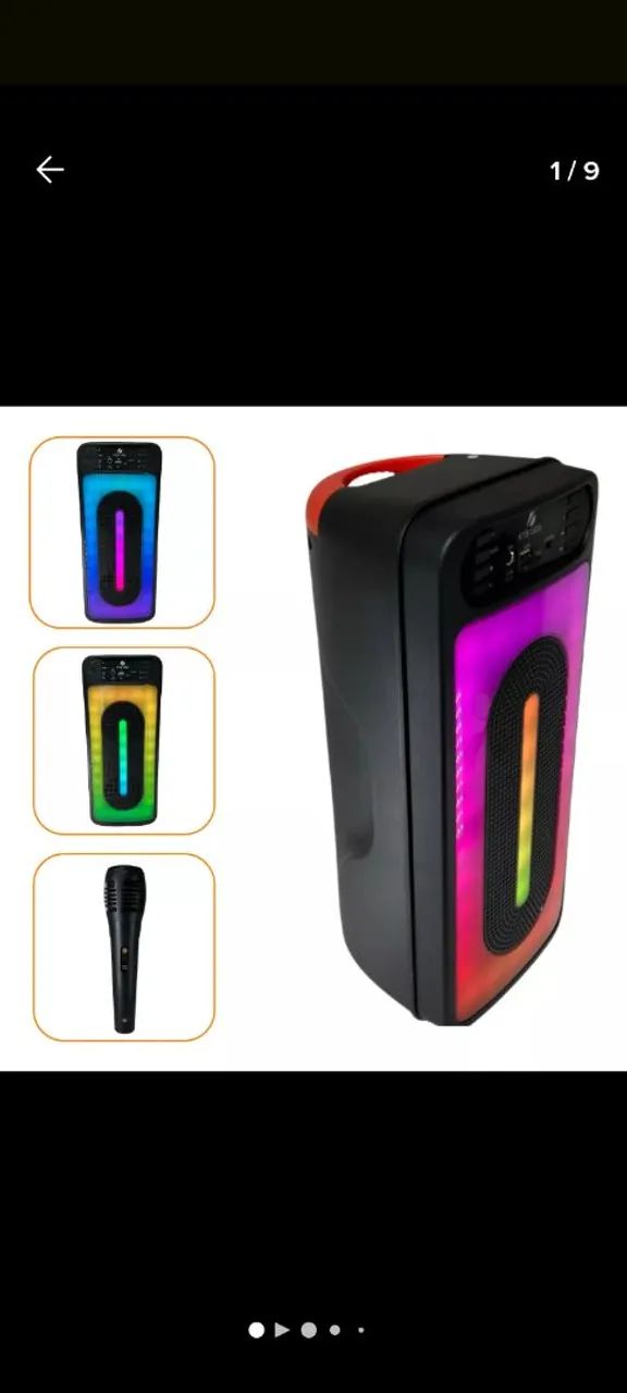 Caixa de Som Bluetooth com Luzes RGB
