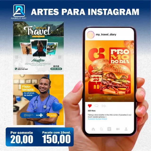 Artes para o instagram 10 por R$100