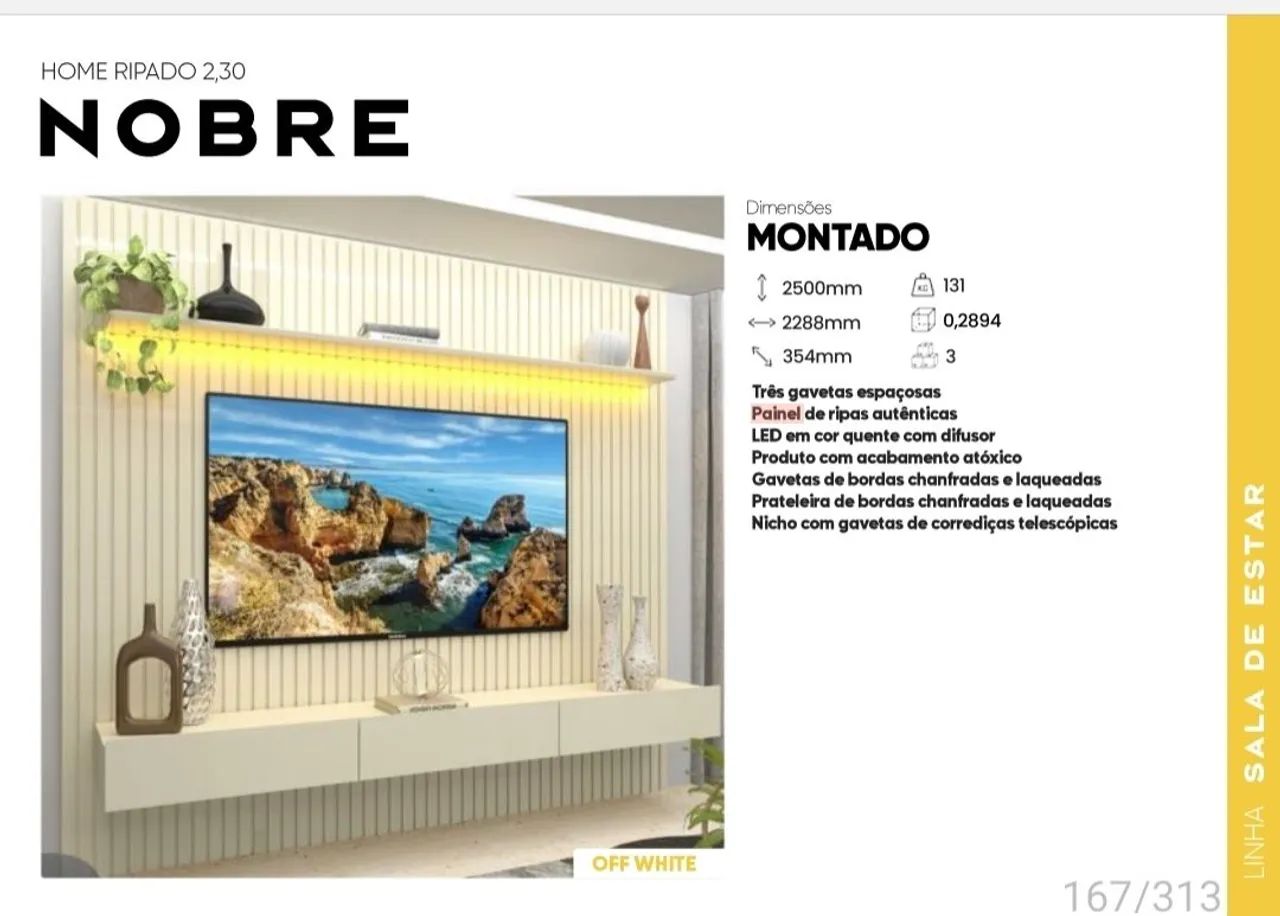 Painel Ripado 2,30m com LED  - Foto 3