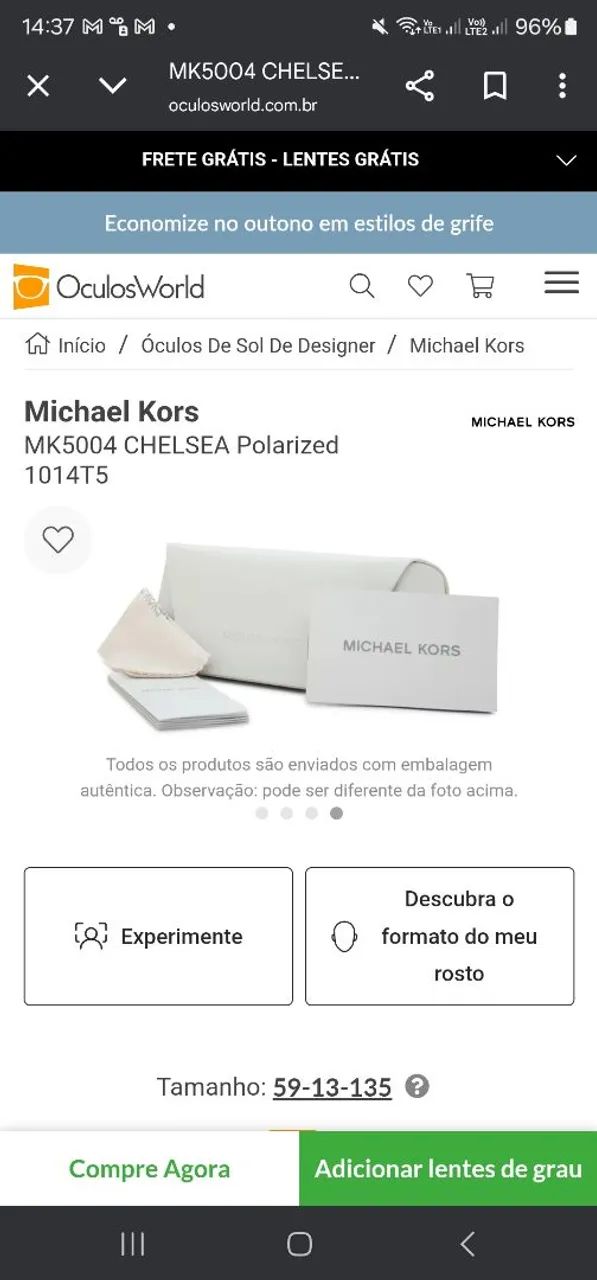 Óculos de Sol Dourados Estilosos Michael kors - Foto 2