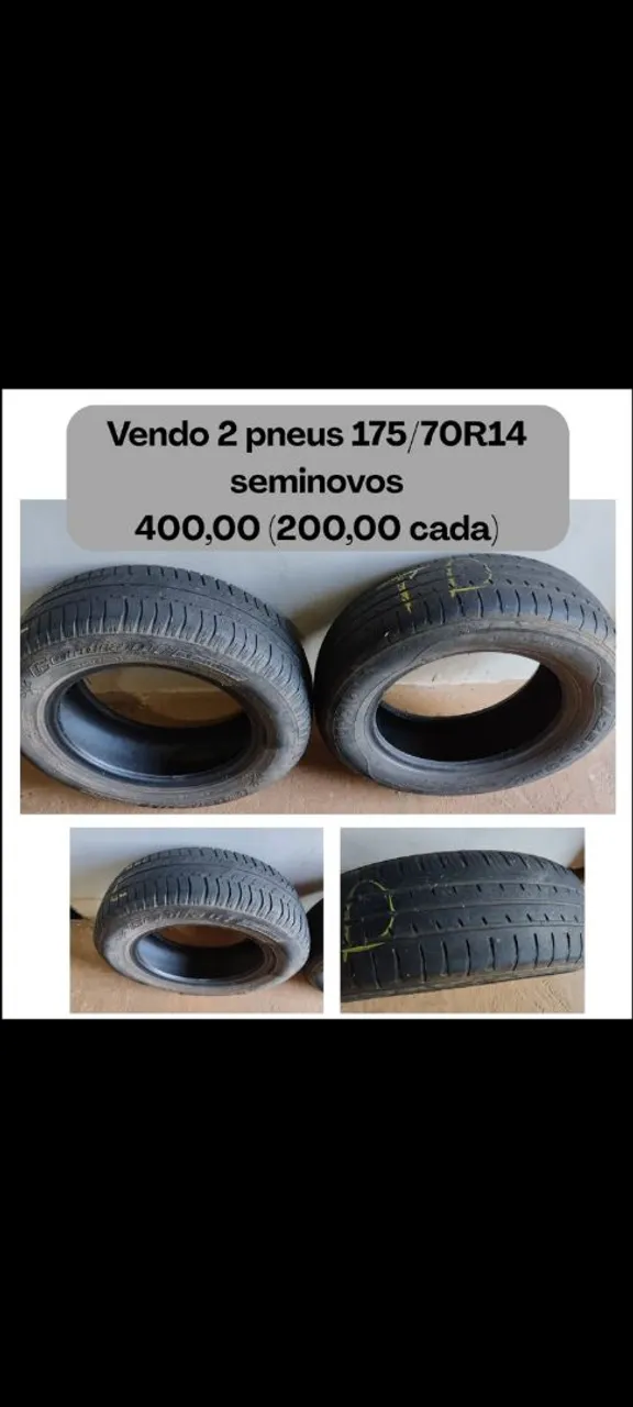 2 Pneus 175/70R14 seminovos