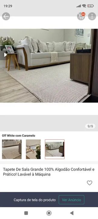 Tapete Sala Grande 100% Algodão Confortável - Foto 3