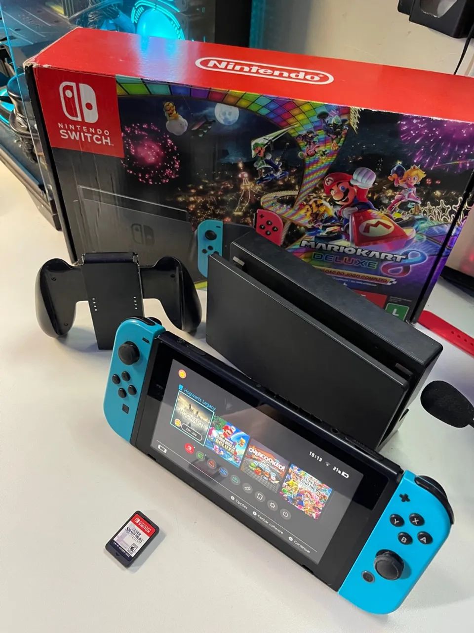 Nintendo Switch Azul Seminovo - Foto 5