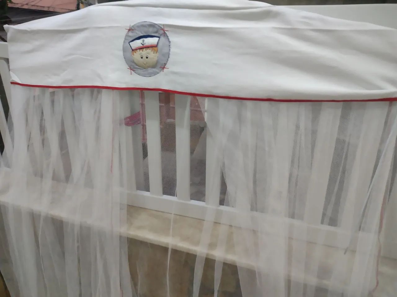 Mosquiteiro para berço - tema marinheiro