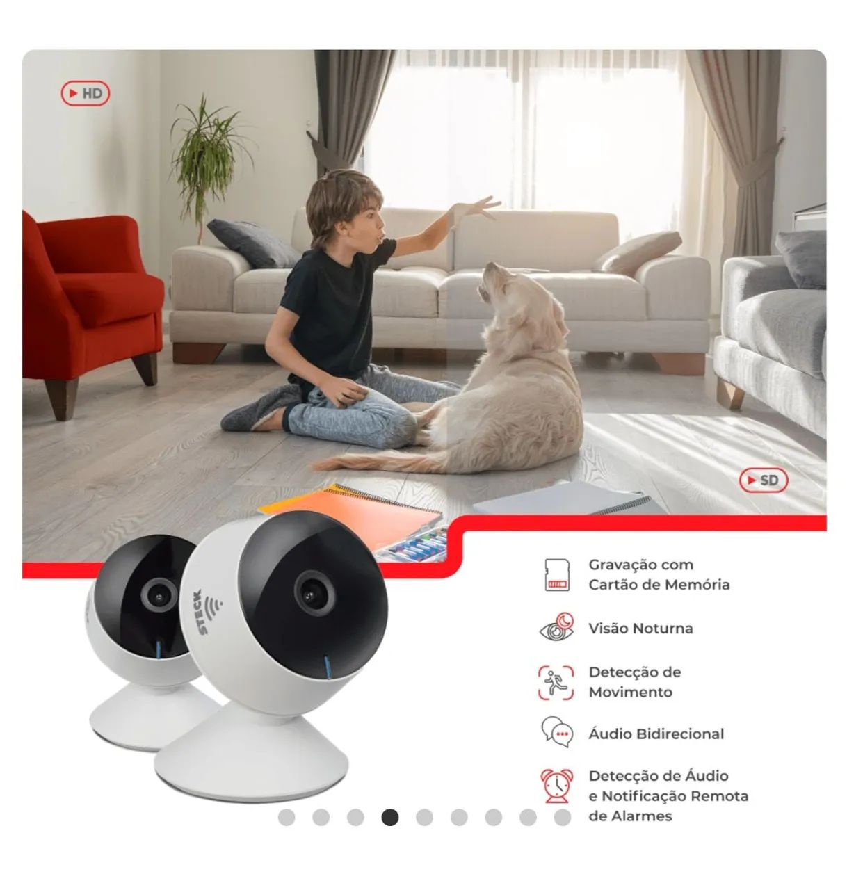 Câmera de Segurança Residencial HD com Visão Noturna