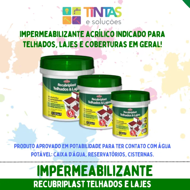 Impermeabilizante Recubriplast Telhados e Lajes