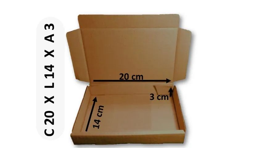 Caixas de papelão 20 X 14 X 3 - 25 UNIDADES