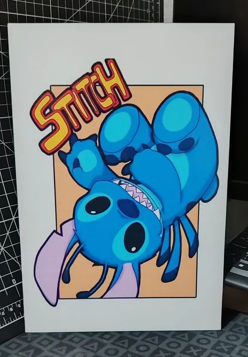 Quadro decorativo Stitch, personalizados 
