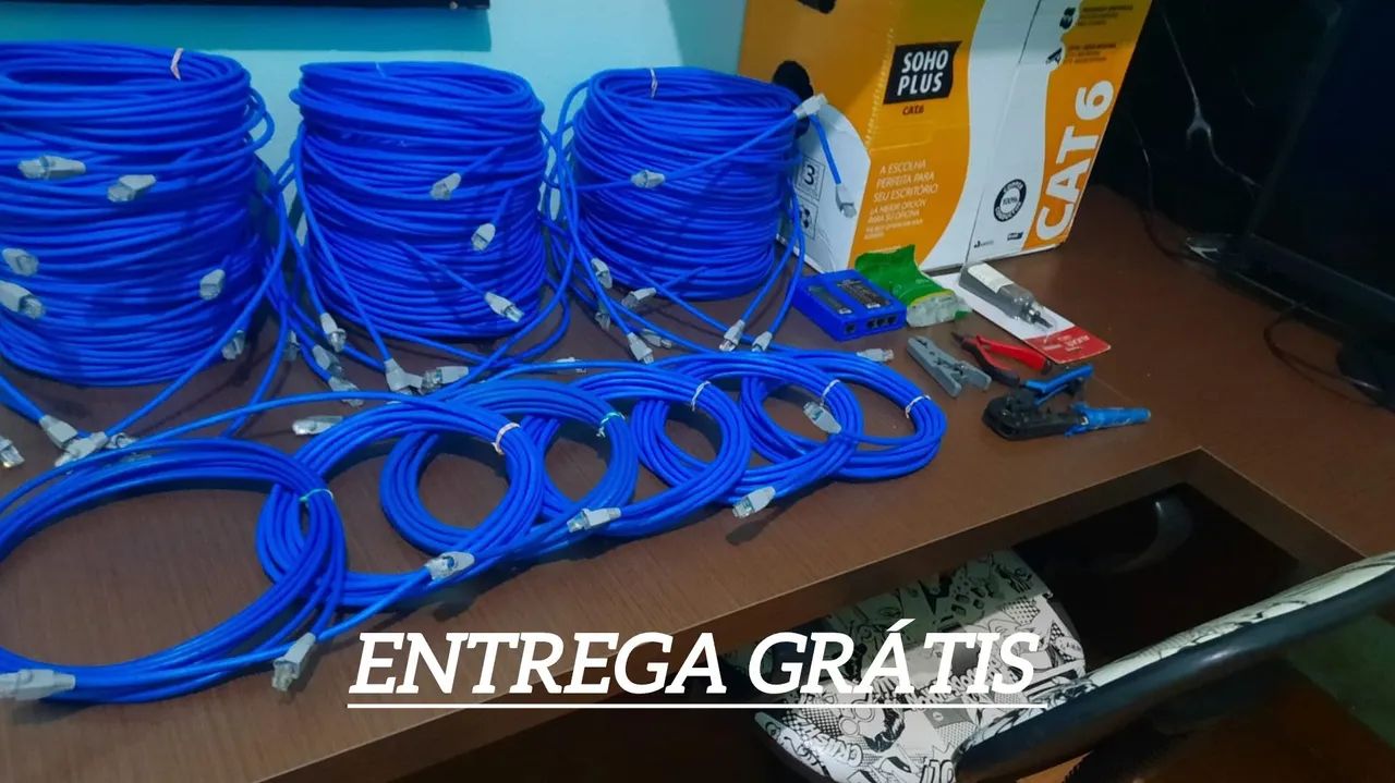CABO DE REDE INTERNET CAT5E-CAT6  ENTREGA GRÁTIS MANAUS 2M-3M-5M-10M-20M-25M-30M-40M. <br>