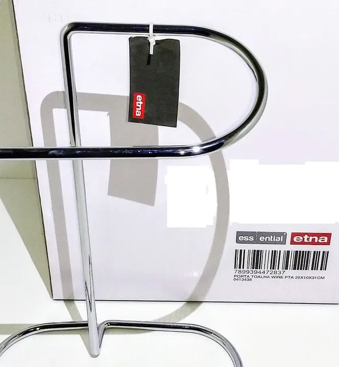 Porta toalha de metal prateado - Etna - Foto 2