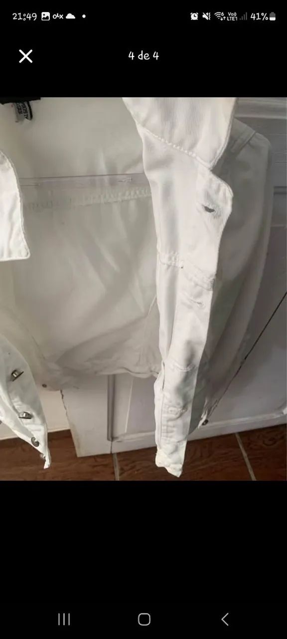 Jaqueta Jeans Branca P - Foto 3