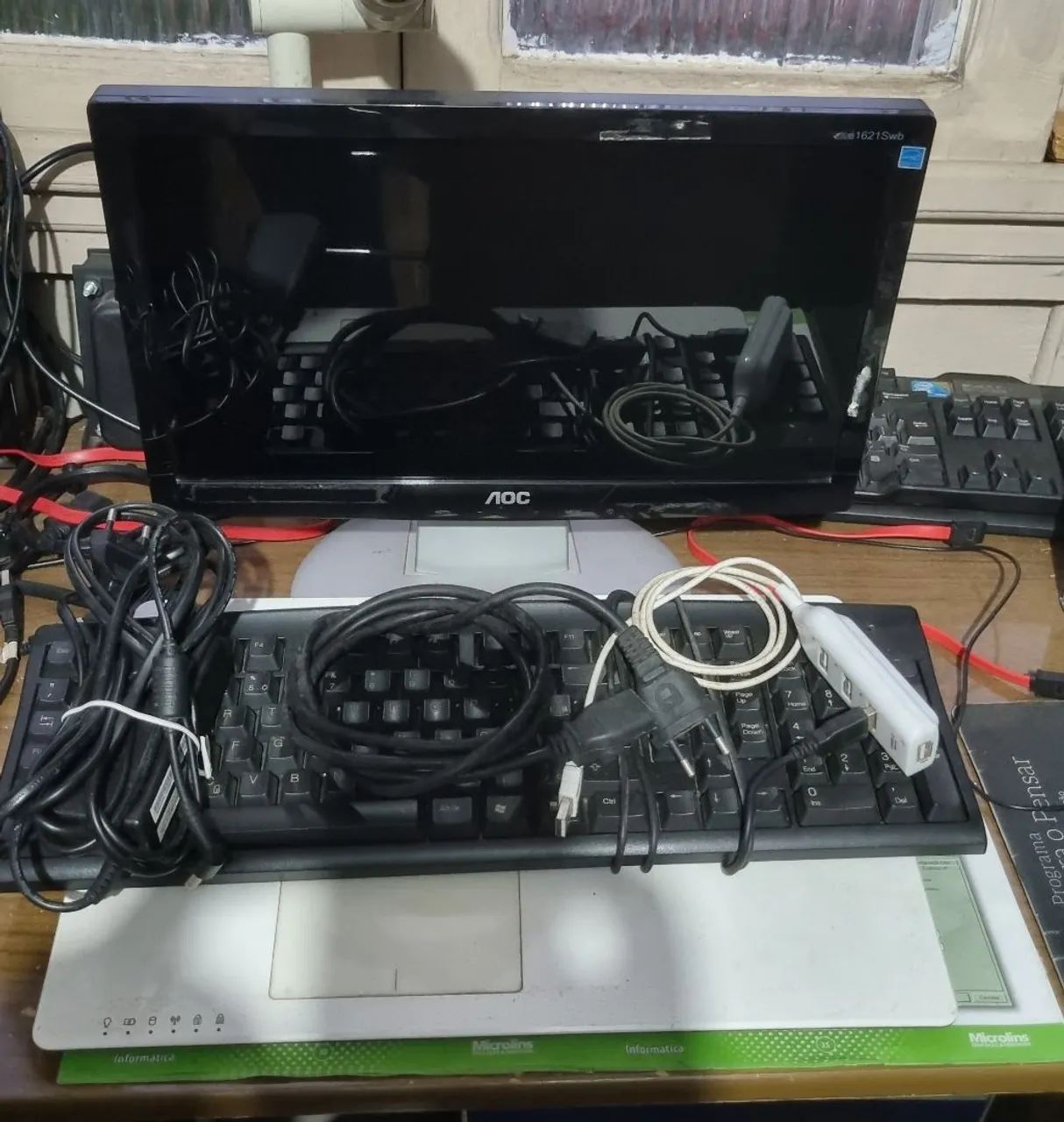 Pc note i3, com teclado, monitor.